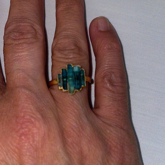 - Estate Jewelry Raw tourmaline ring - Picture 9 of 12